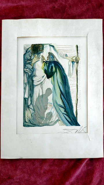 Salvador Dalí: "La Divina Comedia, Purgatorio Canto 14. Firmada
