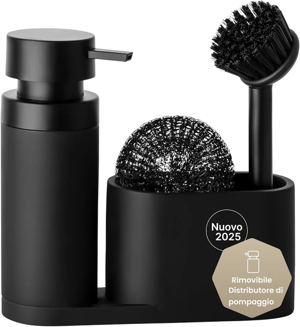 Dispenser Per Sapone Con Porta Spugna – Salvaspazio Per Cucina E Bagno