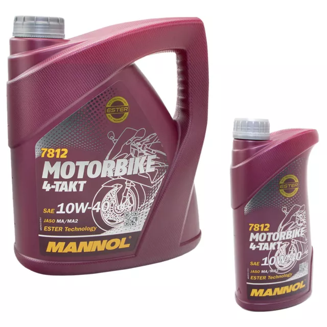 Motoröl 4-Takt 10W40 MANNOL API SL 5 Liter für Aprilia ATU Benelli Kymco Suzuki