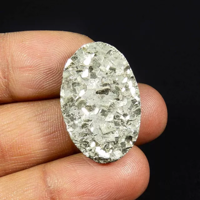 Natural Pyrite Druzy Cabochon Loose Golden Crystal Geode Gemstone 51 Cts #7806