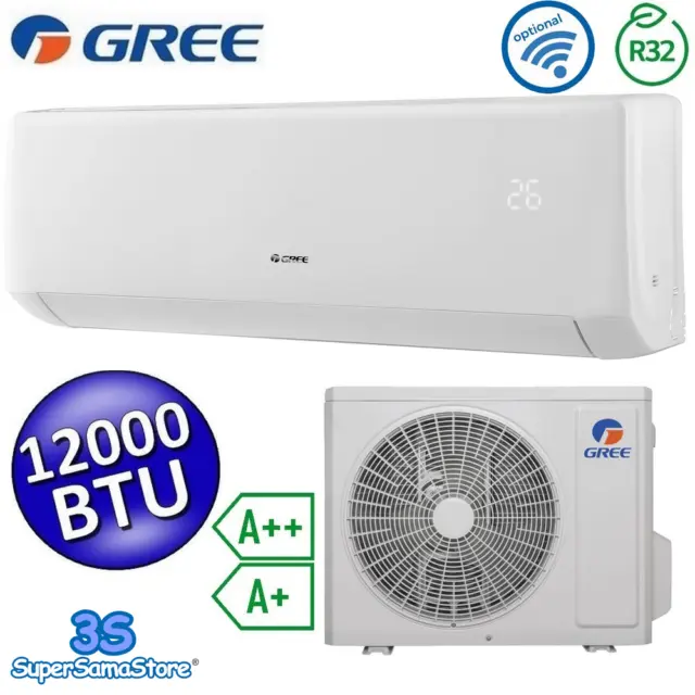 3S Gree Bora Plus Climatiseur Mono Split 12000 Btu Classe A++/A+ Inverter R32
