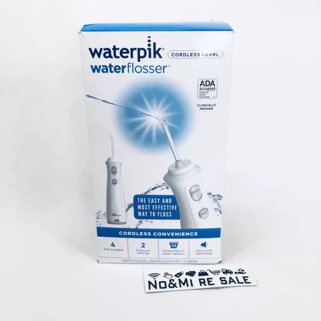 Hilo de agua portátil recargable con perlas inalámbricas Waterpik. WF-13 blanco. USADO