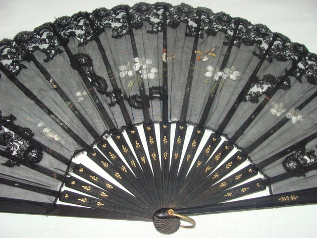 Éventail Ancien En Plumes D'autruche Rose — Longueur 72 Cm, Manche En Nacre, Parfait Mur Ou Spectacle
