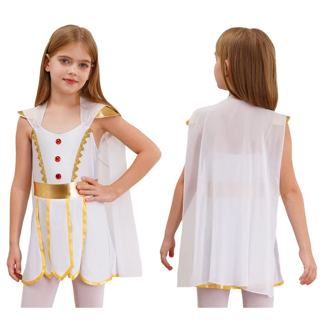 Antikes Römisches SPQR-Kostüm Für Damen – In Weiß, Inkl. Kleid, Gürtel & Kopfband, Einheitsgröße