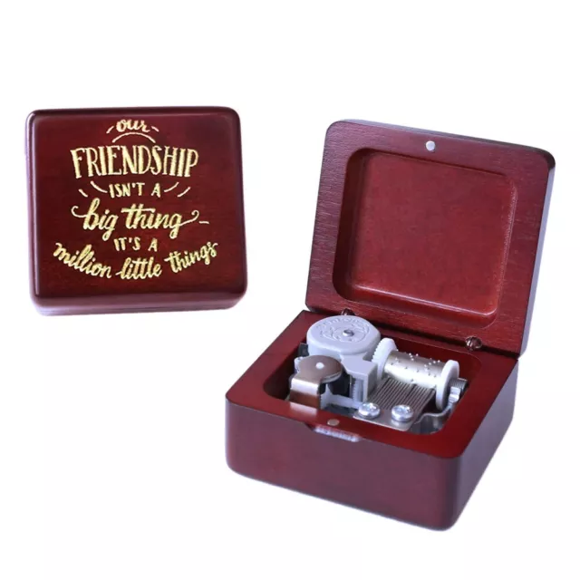 Sankyo Red Beech Engrave Friendship Music Box : You Are My Sunshine