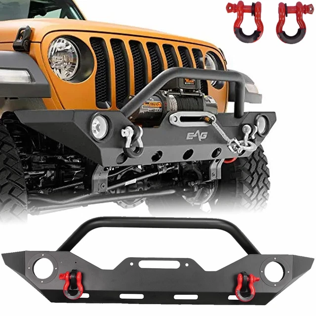 STEEL FRONT BUMPER for 20182023 Jeep Wrangler JL w/DRings Shackles