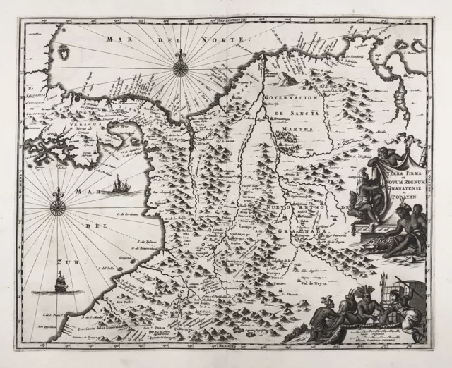 Colombia Kolumbien Panama South America Amerika map Karte carte Montanus 1671