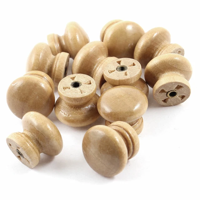 12pcs Light Color Wood Cabinet Closet Drawer Door Pulls Knobs Handles