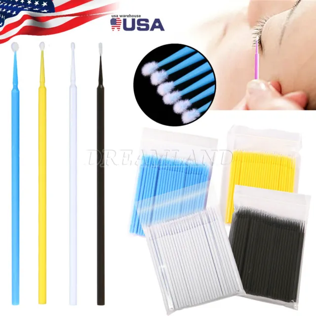100-1000pcs Dental Micro Brush Disposable Eyelash Tooth Applicators USA