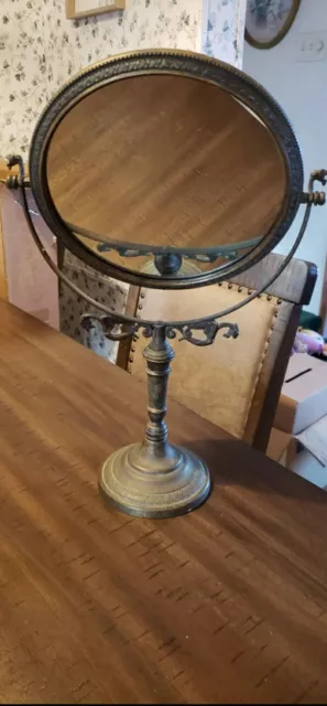 Antique Cast Pedestal Mirror