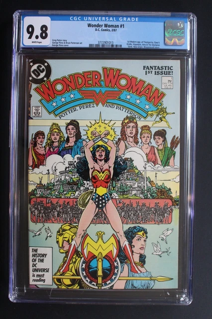 WONDER WOMAN #1 ORIGIN 1st Post-Crisis CA Title 1987 DCU Films GGA PEREZ CGC 9.8