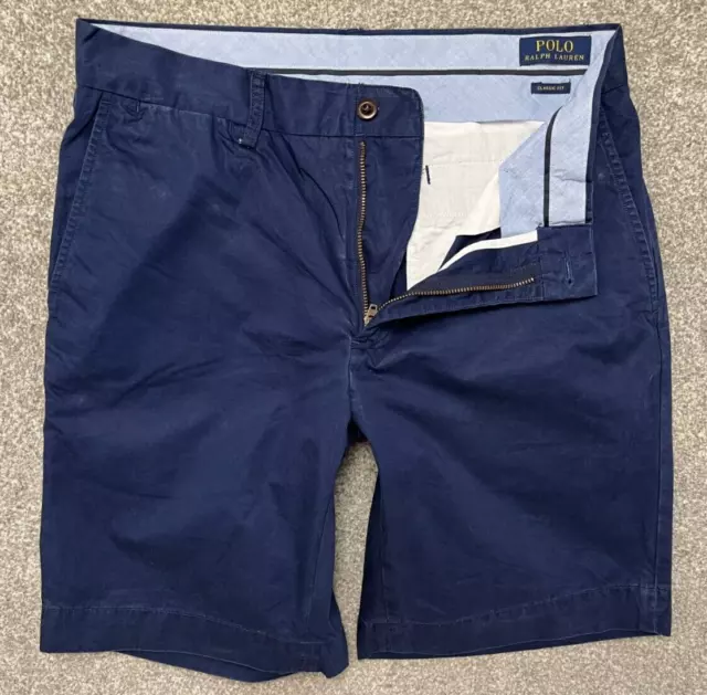 Polo Ralph Lauren Smart Chino Shorts Mens W31 Classic Fit Navy Blue