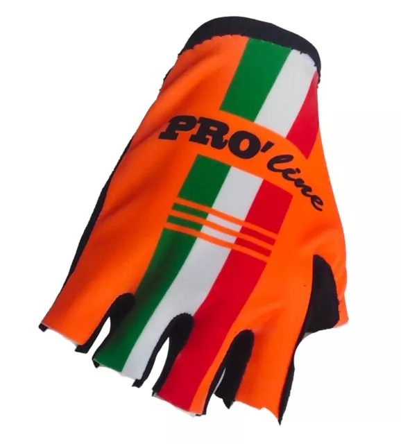 Guanti Ciclismo Bicicletta Da Corsa Estivi PRO' line Arancione Fluo Tricolore