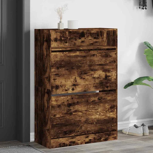Scarpiera con 2 cassetti ribaltabili per Ingresso, scarpiera autoportante Moderna scarpiera Nascosta Stretta e Sottile con Anta per corridoio, Camera da Letto, Appartamento (20 pollici/50 cm