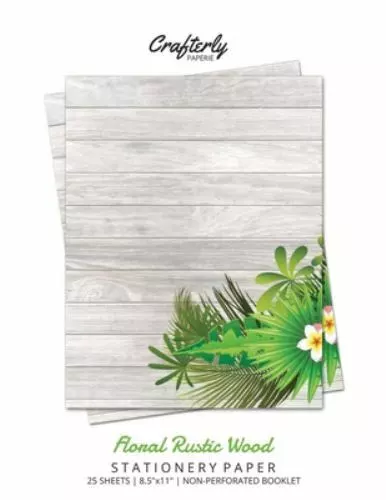 Floral Rustic Wood Stationery Paper: Cute Letter Writing Paper for Home, Offi...