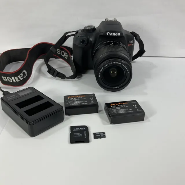 Kit de cámara réflex digital Canon EOS Rebel T6 con lente EF-S 18-55 mm f/3,5-5,6 IS II 2 bates