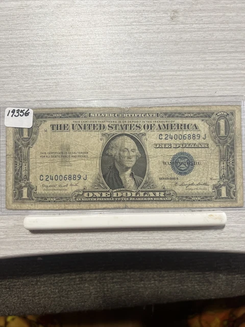 1935-G $1 Dollar Blue Seal Silver Certificate