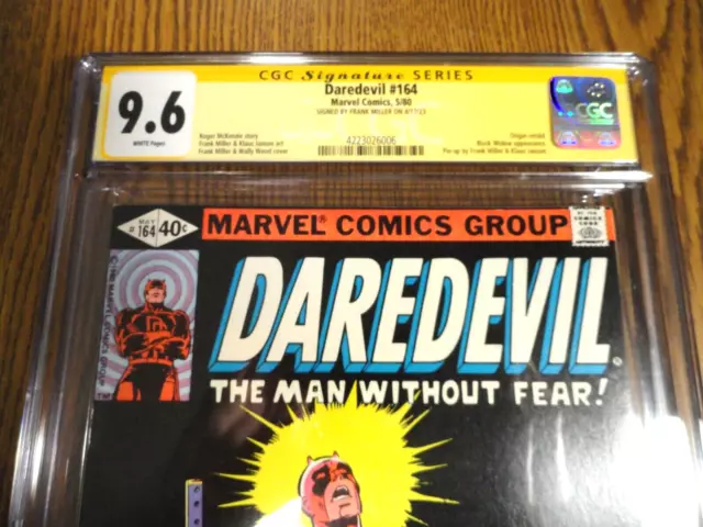 Daredevil #164 Frank Miller Signature Cgc 9.6 NM+ Origine Clé 1st Imprimé Marvel 3
