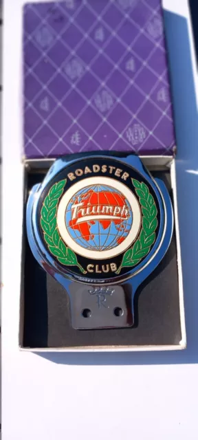 Original & Rare 1960's Triumph Roadster Club Car Badge / Renamel