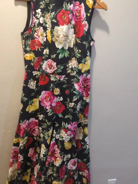 Dolce & Gabbana Floral Print Dress Size IT 44 Fitted To Flare