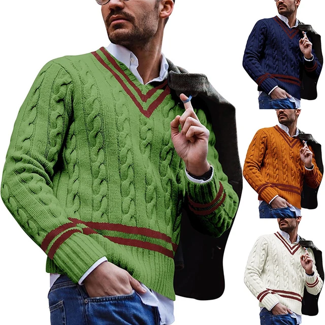 Pullover uomo appuntamenti quotidiani caldo inverno a maglia maniche lunghe