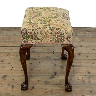 Antique Stool with Fabric Seat (M-4123a) - FREE DELIVERY* 4