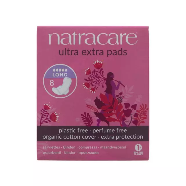 Natracare Organic Cotton Ultra Extra Pads 8 Long