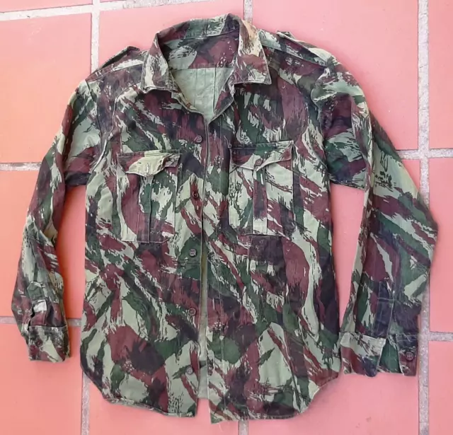 Chemise Camouflée Lézard Portugal Guerre Angola Commando Parachutiste 1960/70