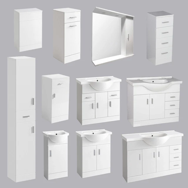 BATHROOM VANITY UNIT Tall Laundry Storage Drawer Furniture