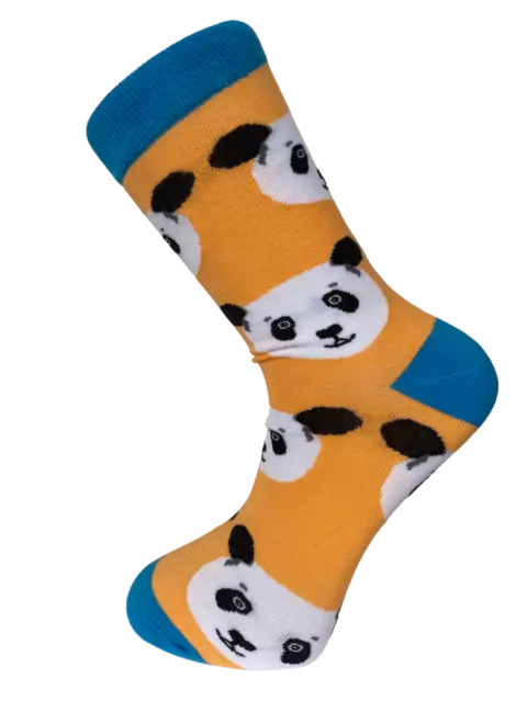Frederick Thomas Orange Pfirsich Herren Baumwollsocken mit Panda Design