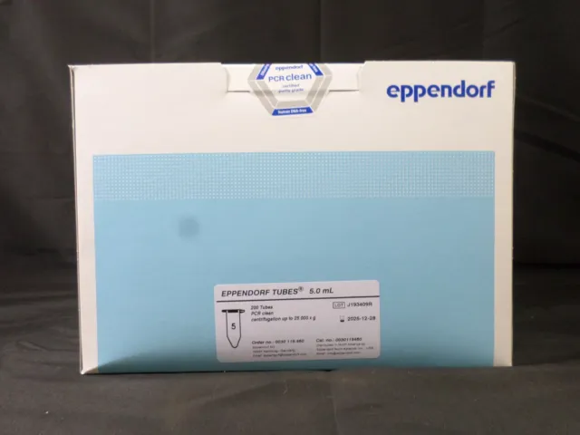 EPPENDORF 5.0mL PCR Clean 200 Clear Tubes Centrifugation 25000xg 0030119460