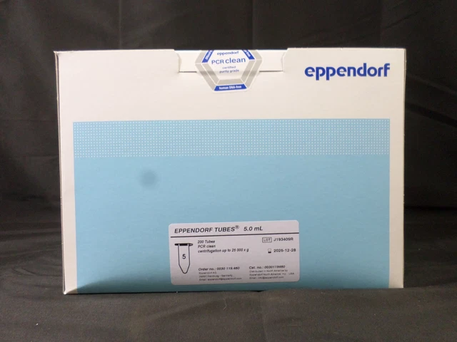 EPPENDORF 5.0mL PCR Clean 200 Clear Tubes Centrifugation 25000xg 0030119460