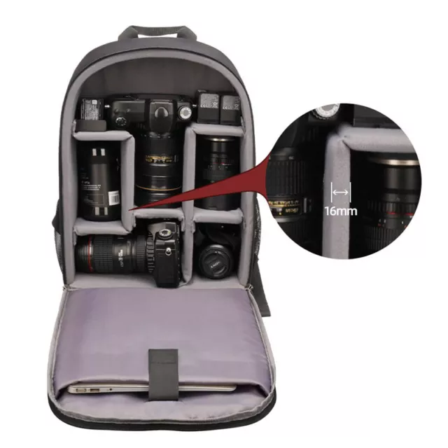 Photography Camera Backpack Bag Insert Case For DSLR SLR Canon Nikon Sony Lens