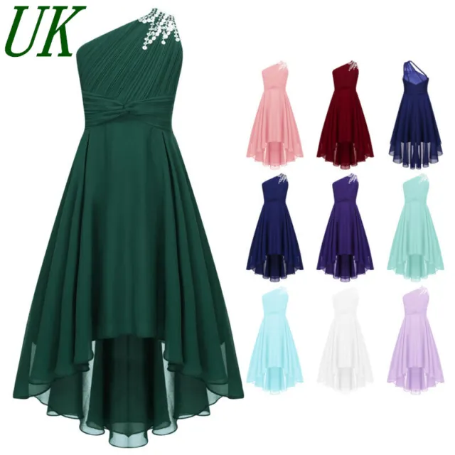 UK Flower Girls Party Dress Wedding Bridesmaid Formal Gown Pageant Prom Dresses