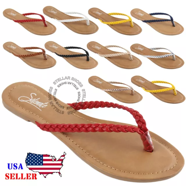 [NEW] CLOVERLAY Women's Summer Sandals Comfort Casual Flat Flip Flops Sandals