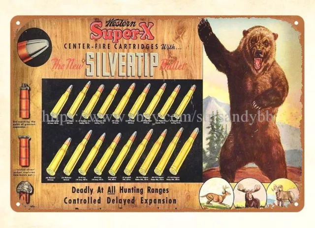 Western super-x silvertip ammo hunting bullets cartridges bear moose deer metal