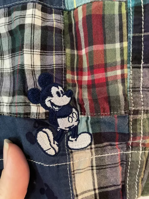 WALT DISNEY MICKEY MOUSE MADRAS/PATCHWORK SHORTS - MENS Size 40 3