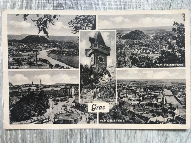 AK Graz Mehrbildkarte Schloßberg Rainerkogel Feldpost Dt. Besatzung 1943 | 966
