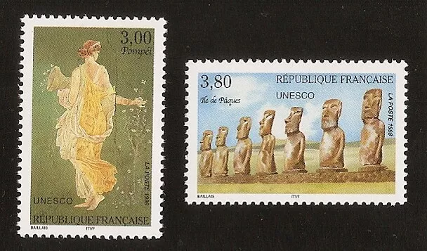 FRANCE 1998 - Timbres de Service UNESCO n° 118 et 119 NEUFS** LUXE MNH