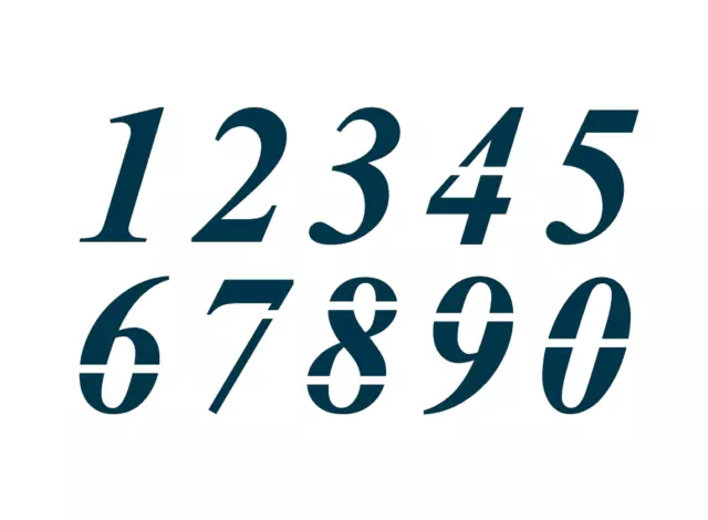 TIMES NEW ROMAN ITALIC Números Plantilla 2 Pulgadas Fuente Dirección Casa Hoja S937-810