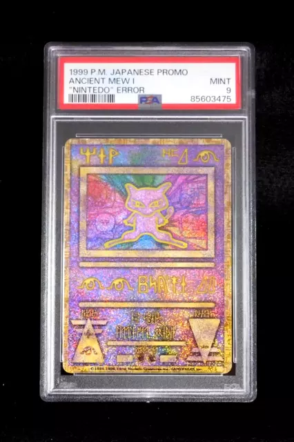 PSA 9 Pokemon Card Ancient Mew "Nintedo" Error Holo Japanese Movie Promo 1999