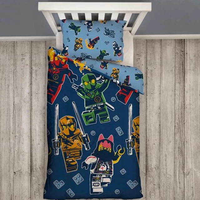 Lego Single Duvet Cover & Pillowcase Set Ninjago True Kids Reversible Official