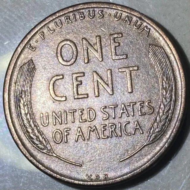 1909 VDB 1C BN Lincoln Cent Bu-Au Uncirculated Key Date Rare Coin