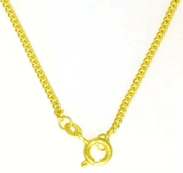 Fine Collier Gourmette Collier 585 Or 14 Carat or Jaune 42 CM Massif