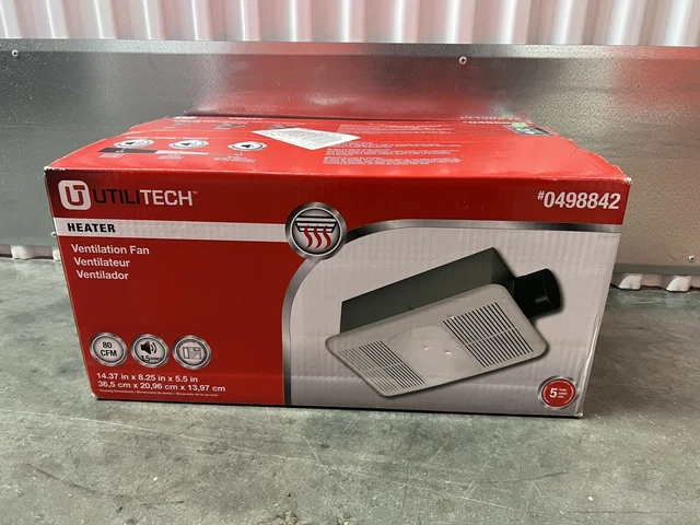 UTILITECH VENTILATION FAN Heater Model 0498842 1.5-Sone 80-CFM $160.00 -  PicClick