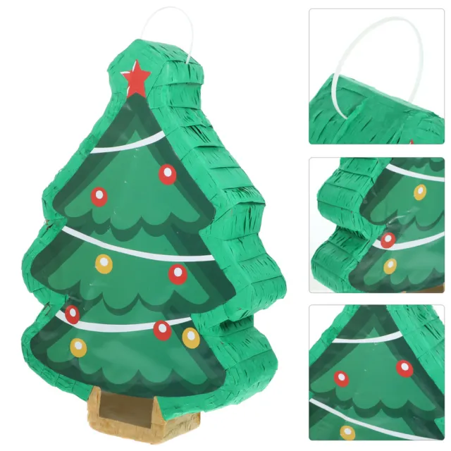 Mini piñata de árbol de Navidad con relleno de caramelos de hielo y utilería fotográfica