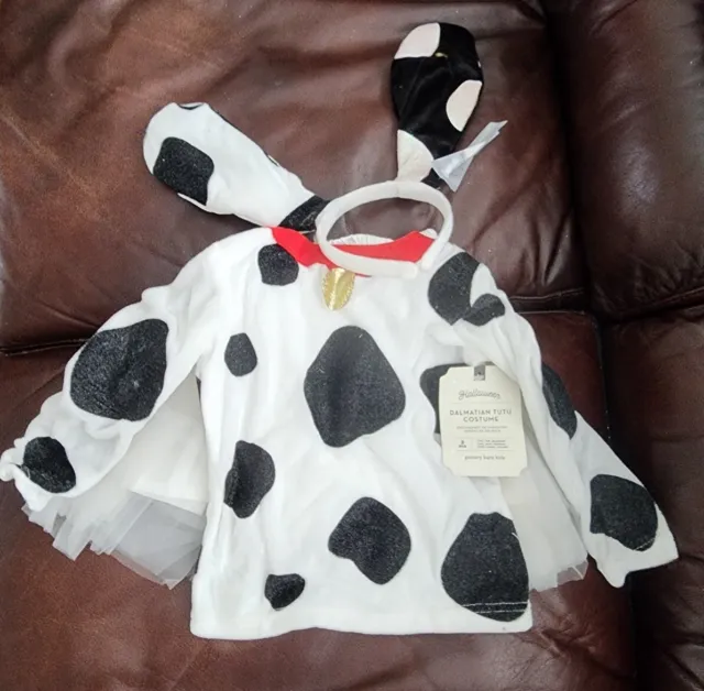 Pottery Barn Kids Delux Plush Dalmatian Tutu Halloween Costume Size 3T NWT Dog