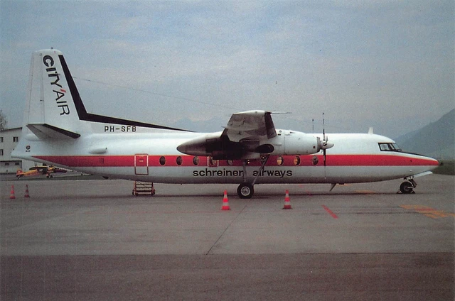 Airline Postcards  City Air Schreiner Airways Fokker F27-400  PH-SFB  c/n 10295