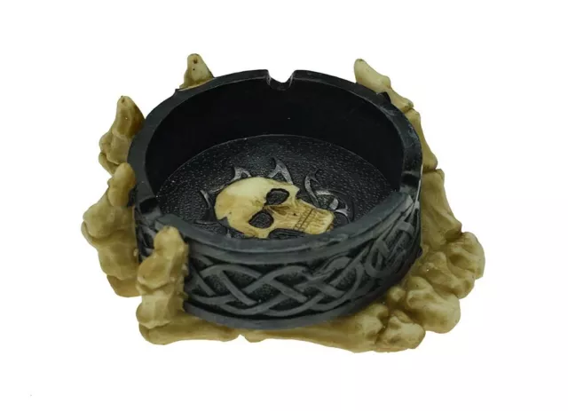 Skeleton Hand Ashtray With Skull Design Measures 12 x 6cm Gothic Gift