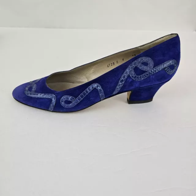 Bottega Veneta Pumps Blue Suede Snakeskin-Like Detail 9.5 AA 2